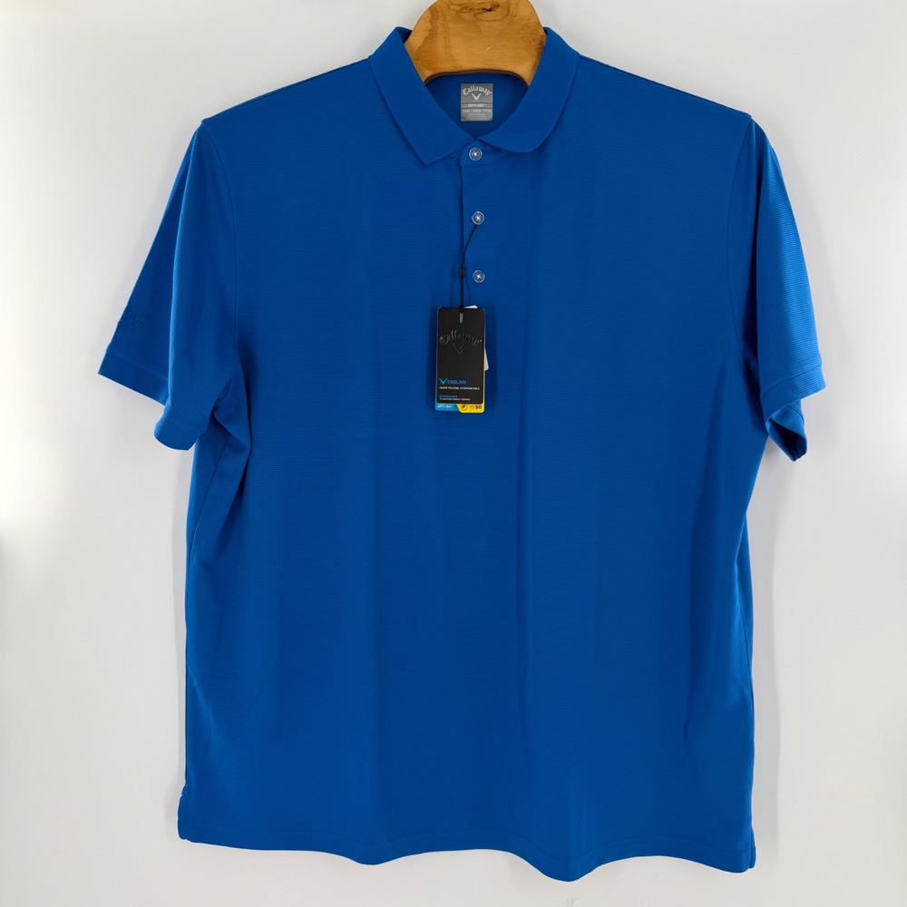 Callaway Opti-Dri Mens XXXL Blue Short Sleeve Golf Polo Shirt NWT UPF 50